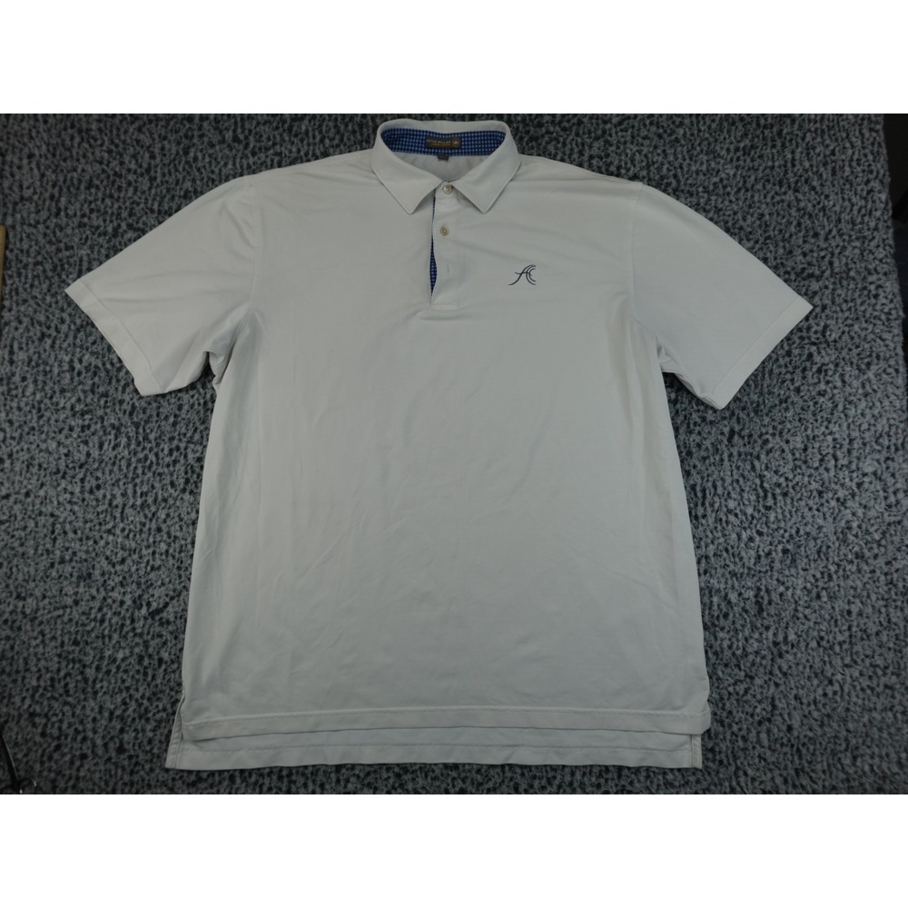 Peter Millar Polo Shirt Mens XL White Good Summer Comfort MS17EK58S Short Sleeve